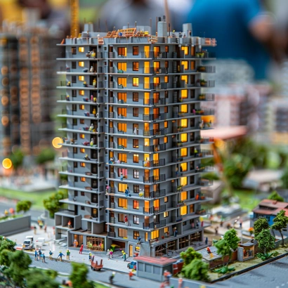 Bharath Models highrise scale model with LED lighting