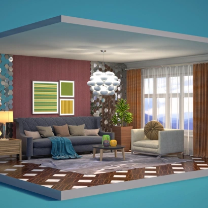 alt="Office space interior scale model by Bharath Models"