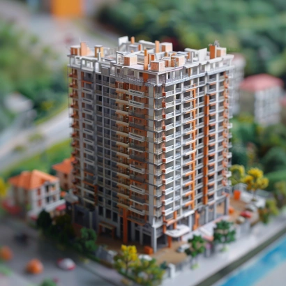 Bharath Models apartment scale model with parking zones