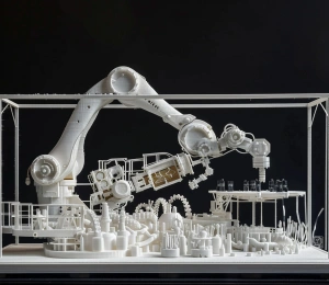 factory scale model with utilities and safety zone